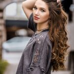 woman wearing gray dress